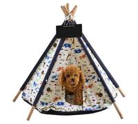 TENDA PER CANI GATTI RIMOVIBILE LAVABILE CON MORBIDO CUSCINO IN TELA 60X60X90CM