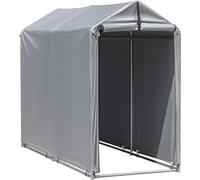 Tenda per capannone da giardino, rifugio portatile con telaio in acciaio zincato e grande porta un facile accesso, moto, utensili deposito bicicletta all'aperto grigio. W:120xD:188xH:165cm