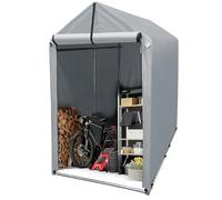 Tenda per capannone da giardino, rifugio portatile con telaio in acciaio zincato e porta grande un facile accesso, ideale moto, utensili giardino deposito bici all'aperto grigio. W:120xD:188xH:165cm