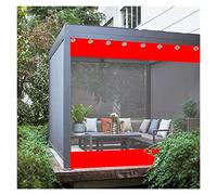Tenda per esterni in vinile trasparente con guarnizione antiruggine, spessore 0,5 mm, pannello laterale per gazebo da giardino, disponibile in diversi colori (rosso, 3 x 2 m) per la privacy