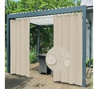 Tenda per esterni, resistente alle intemperie, con occhielli, impermeabile, per gazebo, balcone, dimensioni personalizzate, 1 pezzo, colore beige, larghezza 213 x 275 cm