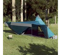 Tenda per famiglia Tipi per 8 persone, blu, impermeabile, con tettuccio parasole e ingresso con cerniera, facile da montare, antivento e portatile, per avventure all'aria aperta