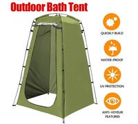 Tenda per fasciatoio portatile, doccia a spiaggia, riparo per pioggia e sole, tenda per riparo privacy con finestra per campeggio all'aperto Military green