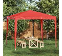 Tenda per feste, 250 x 250 x 240 cm, rosso, PE e acciaio, per eventi | Resistente alle intemperie, protezione UV, pieghevole, impermeabile, telaio in acciaio, per giardino e parco