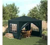 vidaXL Tendone Feste 3x3 m Verde Padiglione Gazebo Tenda Pergola Chiosco Bersò