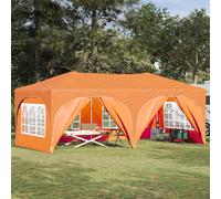 vidaXL Tenda pop-up arancione 575 x 288 x 245 cm in tessuto Oxford, gazebo da giardino, tenda moderna per eventi, capannone regolabile, struttura resistente alle intemperie, tenda mobile