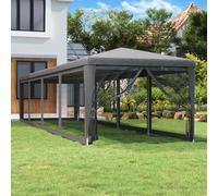 Tenda per Feste con 10 Pareti in Rete Antracite 3x12 m in HDPE