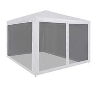 Tenda per feste con 4 pannelli laterali in rete, 3 x 3 m, tessuto a rete per una visione libera e protezione dagli insetti durante le attività all'aperto, resistente telaio in acciaio verniciato a
