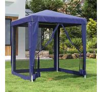 Tenda per Feste con 4 Pareti Laterali in Rete Blu 2x2 m HDPE