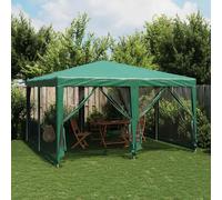 Tenda per Feste con 8 Pareti Laterali in Rete Verde 4x4 m HDPE