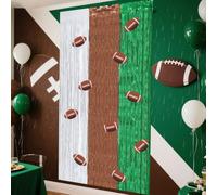 Tenda per feste di calcio 75 x 275 cm con bandierine (D) | Include striscioni e palloncini, set completo di decorazioni, colori vivaci, perfetto per feste Game Day