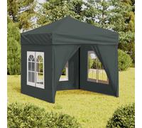 vidaXL Tenda per Feste Pieghevole con Pareti Laterali Antracite 2x2 m