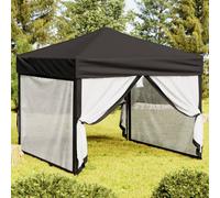 Tenda per Feste Pieghevole con Pareti Laterali Nero 3x3 m