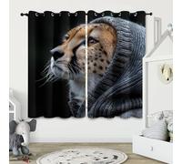 Tenda per Finestra Nero Protezione UV Isolamento Termico Ombreggiatura Sipario Leopard Che Indossa Una Felpa Grigia Con Occhiello Tende per Adulti Adolescente Bambini 2 Pannelli 85L x 200A CM