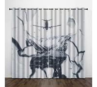 Tenda per Finestra Stile Moderno Protezione UV Isolamento Termico Ombreggiatura Sipario Montagne Città Aerei Con Occhiello Tende per Adulti Adolescente Bambini 2 Pannelli 140L x 300A CM