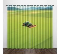 Tenda per Finestra Stile Pastorale Protezione UV Isolamento Termico Ombreggiatura Sipario Largo Terreni Agricoli Trattore Con Occhiello Tende per Adulti Adolescente Bambini 2 Pannelli 59L x 137A CM