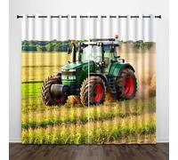 Tenda per Finestra Stile Pastorale Protezione UV Isolamento Termico Ombreggiatura Sipario Terra Agricolo Trattore Con Occhiello Tende per Adulti Adolescente Bambini 2 Pannelli 70L x 160A CM