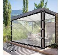 Tenda per gazebo in PVC trasparente impermeabile con occhielli per pergola, pannelli laterali per terrazza e veranda 400 x 350 cm, facile installazione con corda