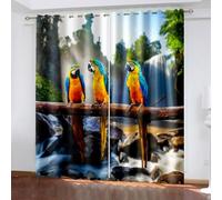 Tenda per Interno Moderne 2 Pezzi 3D Stampa Pappagalli Tende Oscuranti Termiche Isolanti Camera da Letto Animali Volanti Tende Soggiorno con Occhielli L140 x A250 cm B.1576