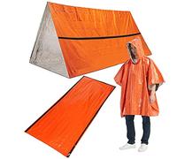 Tenda per la Vita di Sopravvivenza, Sacchetto a Pelo e Tenda di Emergenza e Pioggia Poncho di Emergenza Rifugio di Tubo per Escursioni, Campeggio, all'aperto