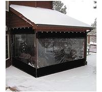 Tenda per parabrezza da giardino in PVC da 0,5 mm, impermeabile, con pannelli laterali perforati, per pergola, veranda, padiglione, tende da esterno (nero, 1 x 0,8 m)