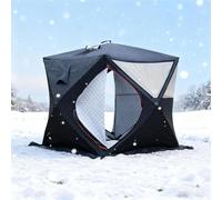 Tenda per pesca sul ghiaccio per tutte le stagioni, apertura rapida, design sauna calda, per 3-4 persone
