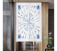 Tenda per Porta Astratto Bianco Blu Tenda Porta Esterna Interna Microfiber Isolamento Termico Tendine per Finestre Durevole Tendine Cucina Finestra Tende Finestra e 1 Palo Telescopico 90x200cm