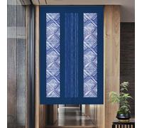 Tenda per Porta Blu A Righe Retro Tenda Porta Esterna Interna Microfiber Isolamento Termico Tendine per Finestre Durevole Tendine Cucina Finestra Tende Finestra e 1 Palo Telescopico 80x120cm