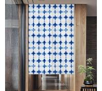Tenda per Porta Blu Minimalista Bianco Tenda Porta Esterna Interna Microfiber Isolamento Termico Tendine per Finestre Durevole Tendine Cucina Finestra Tende Finestra e 1 Palo Telescopico 90x180cm