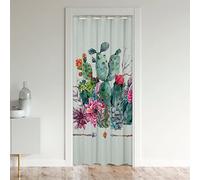 Tenda per porta cactus Privacy 106 x 203 cm Boho succulente armadio copertura della porta tenda per camera da letto Botanica tenda a tema naturale piante verdi per interni tappeto verde verde verde o