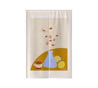 Tenda per Porta Caffè Limone Giallo Tenda Porta Esterna Interna Microfiber Isolamento Termico Tendine per Finestre Durevole Tendine Cucina Finestra Tende Finestra e 1 Palo Telescopico 90x200cm