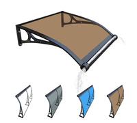 Tenda per porta del patio, tettoia da 152 cm, per ingresso, pioggia, neve, sole e raggi UV, copertura in policarbonato resistente, colore bronzo, perfetta per la decorazione di balconi e verande