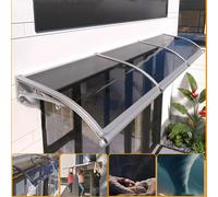 Tenda per porta d'ingresso con grande grondaia, autopulente, design silenzioso per protezione dalla pioggia, ideale per ingresso, porta sul retro, patio, 60 x 390 cm, grigio