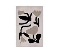 Tenda per Porta Fiore Nero Astratto Tenda Porta Esterna Interna Microfiber Isolamento Termico Tendine per Finestre Durevole Tendine Cucina Finestra Tende Finestra e 1 Palo Telescopico 80x140cm