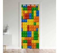 Tenda per porta giochi per porte e privacy, blocchi di costruzione per giocattoli, mattoni scorrevoli, armadi, tende, isolate, termiche, per divisori, 30% -50% oscurante, 1 pannello, 106 x 203 cm