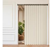 Tenda per Porta in Stile Fisarmonica 135 x 150 cm Divisorio per Stanza, Isolamento Termico, per La Privacy Porte a Soffietto da Interno per Bagno, Camera da Letto, Beige