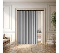 Tenda per Porta in Stile Fisarmonica 160 x 184 cm Isolamento Termico, Blocco Della Luce, Stile Pieghevole Tende per Armadio Aperto per Camera da Letto, Bagno, Grigio