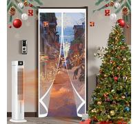 Tenda per Porta Isolamento Termico Magnetico 89 x 260 cm Riduzione Del Rumore, a Prova di Fumo, Protezione Dal Freddo Tenda per Porta Termica per Soggiorno, Balcone, A