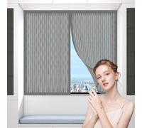 Tenda per Porta Isolante Termico 86 x 115 cm, Facile da Installare, Apertura e Chiusura Silenziosa, Tende Termica Isolante Freddo Magnetica, Zanzariera Porta, per Tutte Le Finestre, Grigio