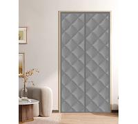 Tenda per Porta Isolante Termico e Acustico, Magnetica Autoassorbente, Anti Freddo per Cucina e Casa, Zanzariera, Nessuna Perforazione Necessaria (Grigio, 90 x 210)