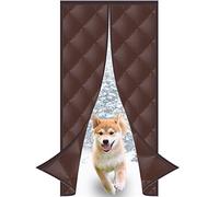 Tenda per porta magnetica isolante termica, riduce il rumore, resistente al fumo, schermo spesso, colore caffè, 120 x 230 cm, perfetta per case in legno ed efficienza energetica