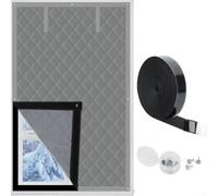 Tenda per porta per isolamento invernale con imbottitura in cotone e esterno in tessuto Oxford, con cinghie innovative per il rotolamento e componenti di installazione sicuri