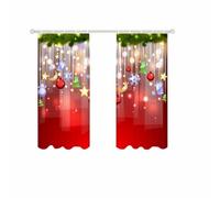 Tenda per porta - Tenda natalizia in lamina da 2 pezzi, tende per finestra di alta qualità, tend in poliestere rosso per porta finestra | comodi cuscinetti natalizi per decorazioni per finestre per f