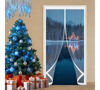 Tenda per Porta Termoisolante 105 x 105 cm Chiusura Automatica, Impermeabile Contro Freddo Antipolvere Tenda Termica Magnetica per Porte per Soggiorno, Balcone, A