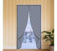 Tenda per Porta Termoisolante 111 x 247 cm Impermeabile, Antivento Tende Isolante Inverno Impermeabile per Interni Esterni, grigio argento