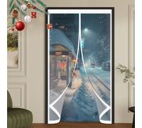 Tenda per Porta Termoisolante 210 x 160 cm Insonorizzazione, Protezione Dal Freddo, Antivento, Impermeabile Copertura Termica per Porta per Cantina, Balcone, A