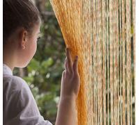 Tenda per porte antimosche in pvc bicolor avana e cristallo modello iris 120x220 cm