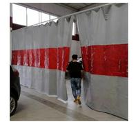 Tenda Per Saldatura Con Occhielli In Rame E Finestra Di Visualizzazione Rossa, Resistente Al Calore E Ignifuga, Telo Protettivo Per Saldatura Ideale Per Magazzini(1.5x2.2/5x7.3ft)