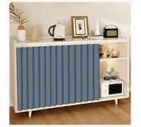 Tenda per Scaffale Antipolvere, Tendina Sottolavello Cucina con Binari Scorrevoli, Tendina Sottolavello Bagno Privacy per Armadio Senza Ante Mobile Lavatrice(Blu,120x70 cm/47.2x27.6 in)