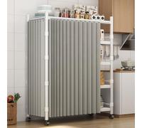 Tenda per Scaffale Cucina, Tendina Sottolavello Cucina con Binario Grigio, Multifunzionali Tenda Antipolvere per Cabina Armadio, Mobile Lavatrice, Pieghevole(Grigio,120 x 140 cm/47.2 x 55.1 in)